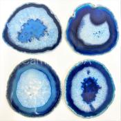 4pc Agate Coaster Set Blue