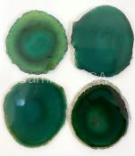 4pc Agate Coaster Set Green