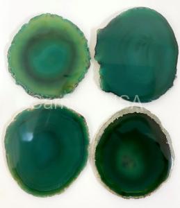 4pc Agate Coaster Set Green
