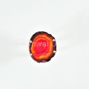 Silver Plated Red Agate cuff Bracelet