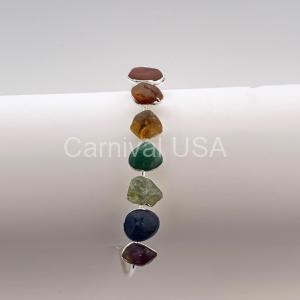 Silver Plated 7 Stones Chakra Bracelet