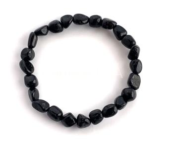 Black Tourmaline Free-Form Bead Bracelet (SMALL)