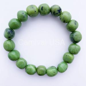 Jade Nephrite Free-Form Bead Bracelet
