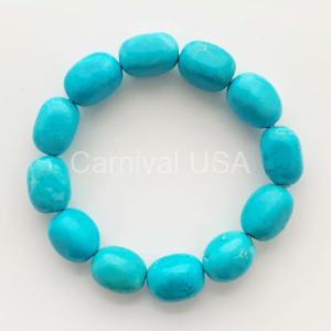 Howlite/Turquoise Free-Form Tumbled Bracelet