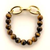 Gold Tiger's Eye/Gold Loops Bracelet