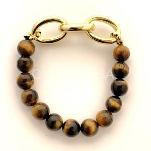 Gold Tiger's Eye/Gold Loops Bracelet