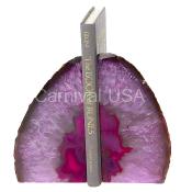 Pink Agate Bookends