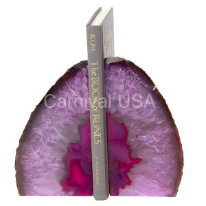 Pink Agate Bookends
