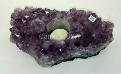 Amethyst Cluster Candle Holder A Grade