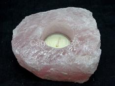 Rose Quartz Rough Candle Holder