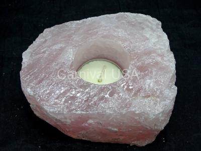 Rose Quartz Rough Candle Holder