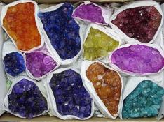 Dyed Amethyst Clusters Flat