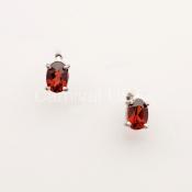 Sterling Silver Garnet Earrings
