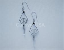 Sterling Silver Clear quartz/Peace Earrings