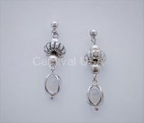 Sterling Silver Clear quartz/Ball Earrings