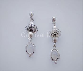Sterling Silver Clear quartz/Ball Earrings
