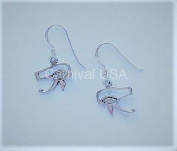Sterling Silver Eye Of Horus Earrings
