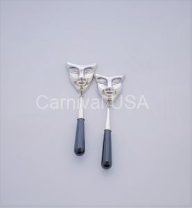 Sterling Silver Onyx/Mask Earrings