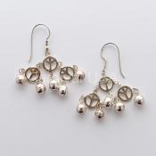 Sterling Silver Musical Peace Earrings