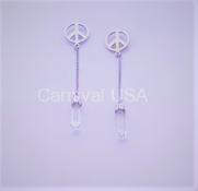 Sterling Silver Clear quartz/Peace Earrings