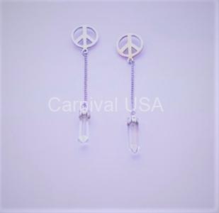 Sterling Silver Clear quartz/Peace Earrings