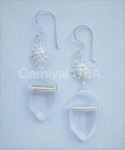 Sterling Silver Clear quartz/Sun Earrings