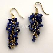 Gold Plated Onyx Grape Earrings