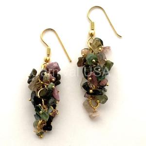 Gold Plated Tourmaline Grape Earrings