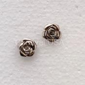 Sterling Silver Rose Earrings