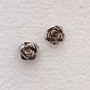 Sterling Silver Rose Earrings