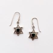Sterling Silver Malachite/Star/Heart Earrings
