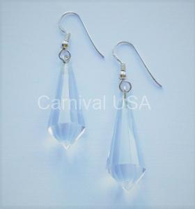 Sterling Silver Clear quartz/Vogel Earrings