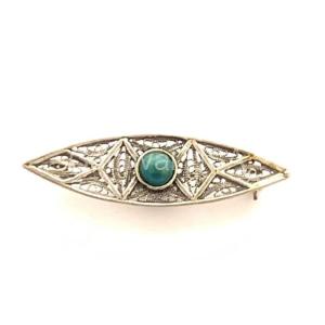 Chrysocolla / Filigree Pin