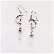 Sterling Silver Clear quartz/Moon Earrings
