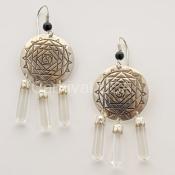 SS Yin & Yang w/Clear Quartz earrings