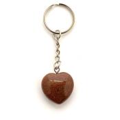 Red Goldstone Heart Keychain.