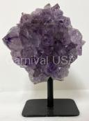 Amethyst Cluster on Metal Stand