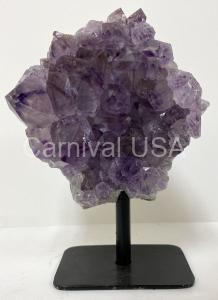 Amethyst Cluster on Metal Stand