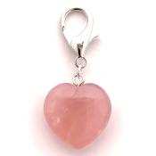 Rose Quartz Pet Pendant/Charm Keychain.