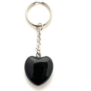 Black Tourmaline Heart Keychain.