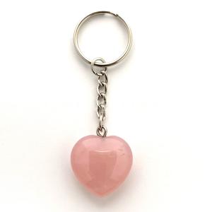Rose Quartz Heart Keychain.