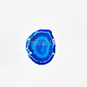 Silver Plated Blue Agate cuff Bracelet