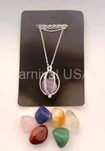 Silver Plated 7 Stones Chakra Necklace