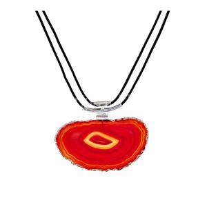Silver Plated Red Agate Necklace