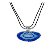 Silver Plated Blue Agate Necklace