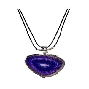 Silver Plated Purple Agate Necklace