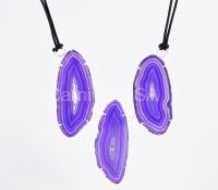 Silver Plated Purple Agate Necklace