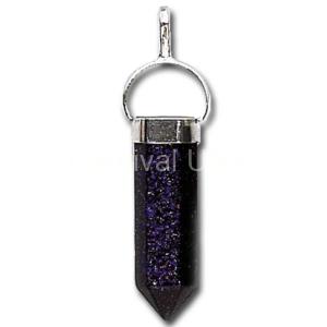 Blue Goldstone Power Pendant