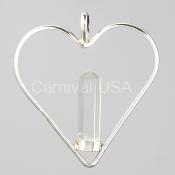 Clear Quartz Point & Heart Pendant