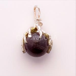 Amethyst D. Hand Ball Pendant